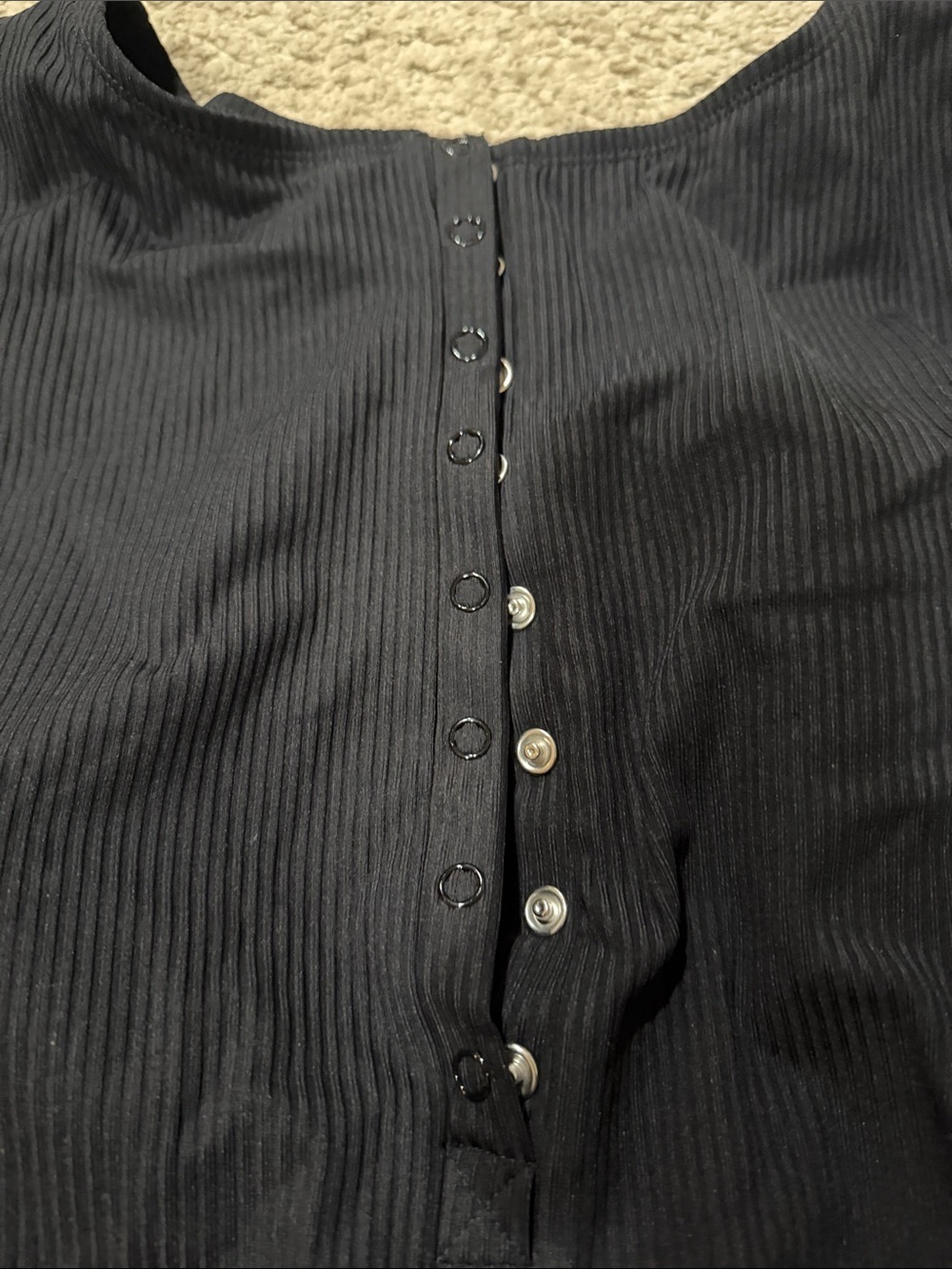 Andie Black Ribbed Button-Front Swim Bodysuit size 20/22 EUC - Picture 4 of 8